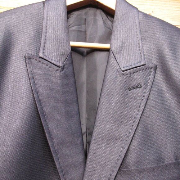 Dior Mens Two-Button Wool Blend Sateen Blazer Jacket Blue - Picture 4 of 15